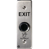 NoTouch® Slim/Mullion Mount, Black Box, Exit Stainless Steel Infrared (IR) Pushbutton Switch (No Power)