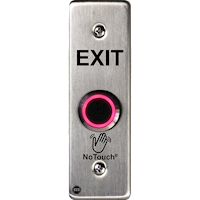 NoTouch® Slim/Mullion Mount, Black Box, Exit Stainless Steel Infrared (IR) Pushbutton Switch (Rest)