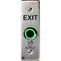 NoTouch® Slim/Mullion Mount, Black Box, Exit Stainless Steel Infrared (IR) Pushbutton Switch (Triggered)
