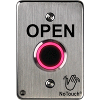 NoTouch® US Single-Gang, Open Stainless Steel Infrared (IR) Pushbutton Switch (Rest)