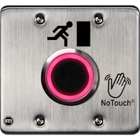 NoTouch® US Double-Gang, Door Symbol Stainless Steel Infrared (IR) Pushbutton Switch (Rest)