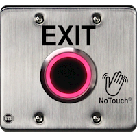 NoTouch® US Double-Gang, Exit Stainless Steel Infrared (IR) Pushbutton Switch (Rest)