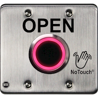 NoTouch® US Double-Gang, Open Stainless Steel Infrared (IR) Pushbutton Switch (Rest)