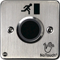 NoTouch® European Single-Gang, Door Symbol Stainless Steel Infrared (IR) Pushbutton Switch (No Power)