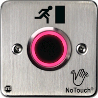 NoTouch® European Single-Gang, Door Symbol Stainless Steel Infrared (IR) Pushbutton Switch (Rest)