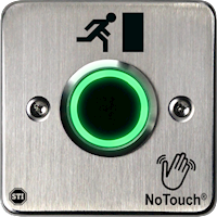 NoTouch® European Single-Gang, Door Symbol Stainless Steel Infrared (IR) Pushbutton Switch (Triggered)