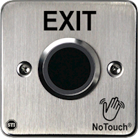 NoTouch® European Single-Gang, Exit Stainless Steel Infrared (IR) Pushbutton Switch (No Power)