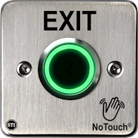 NoTouch® European Single-Gang, Exit Stainless Steel Infrared (IR) Pushbutton Switch (Triggered)