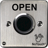 NoTouch® European Single-Gang, Open Stainless Steel Infrared (IR) Pushbutton Switch (No Power)
