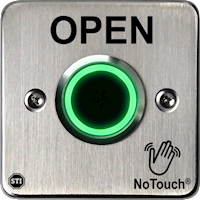 NoTouch® European Single-Gang, Open Stainless Steel Infrared (IR) Pushbutton Switch (Triggered)