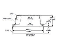 Side View of STI-1100 Stopper II® Indoor Use Pull Station Protective Cover