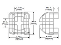 Dimensional Drawing of STI-9708 Horn/Strobe/Speaker Damage Stopper® Guard