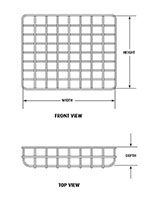 Front and Top View of STI Exit Sign Damage Stopper® Guards